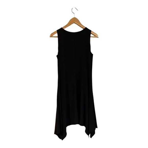 RSVP Fringe Neck Asymmetric Dress Size 6 Black White Shift - Picture 5 of 6